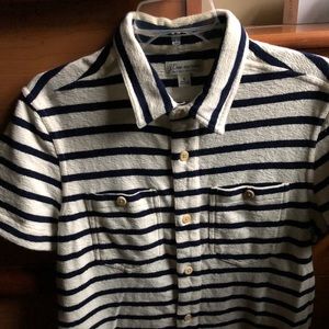 J. Crew Short Sleeve Button Down Stripe Knit S